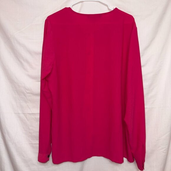 MYNT 1792 Pink Long Sleeve Button Up Blouse Top women's size 2X - Picture 7 of 7